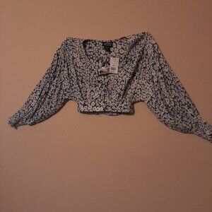 Angie Women's Long Sleeve Crop Top Size S NWT